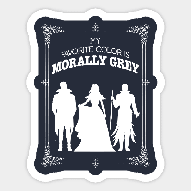 Morally grey, Funny reading gift for book nerds, bookworms Sticker by OutfittersAve